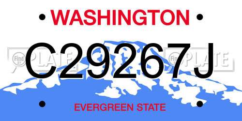 C29267J Washington License Plate