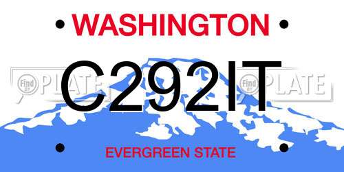 C292IT Washington License Plate
