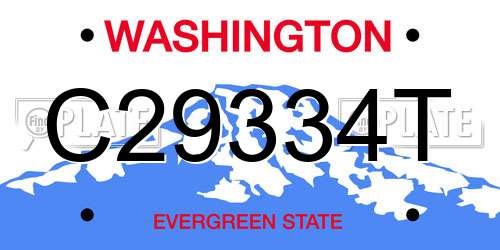 C29334T Washington License Plate