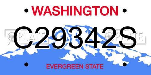 C29342S Washington License Plate