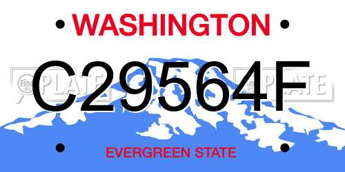 C29564F Washington License Plate