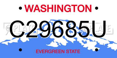 C29685U Washington License Plate