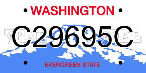 C29695C Washington License Plate