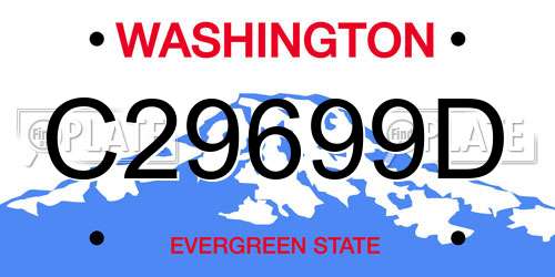 C29699D Washington License Plate