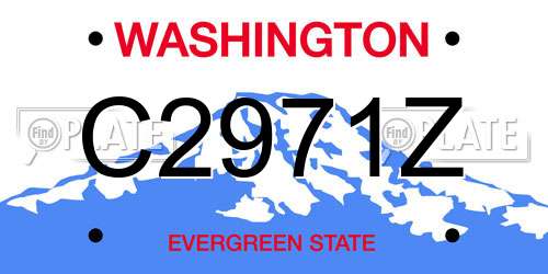 C2971Z Washington License Plate