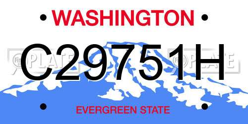 C29751H Washington License Plate