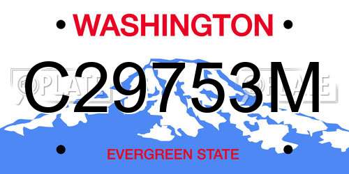 C29753M Washington License Plate