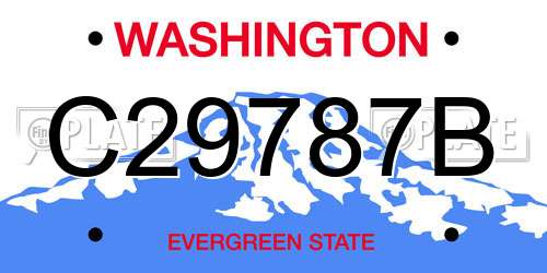 C29787B Washington License Plate