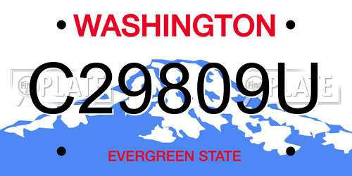 C29809U Washington License Plate