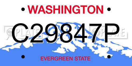 C29847P Washington License Plate