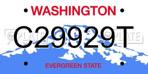 C29929T Washington License Plate