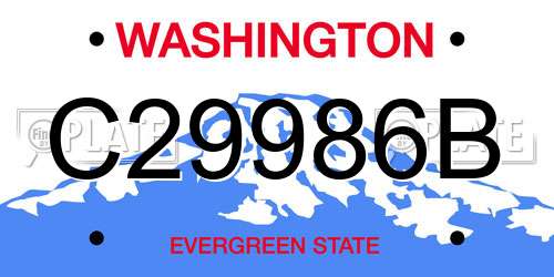 C29986B Washington License Plate