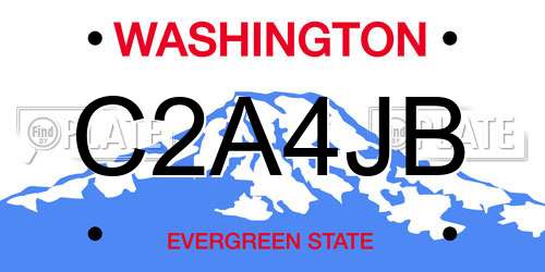 C2A4JB Washington License Plate