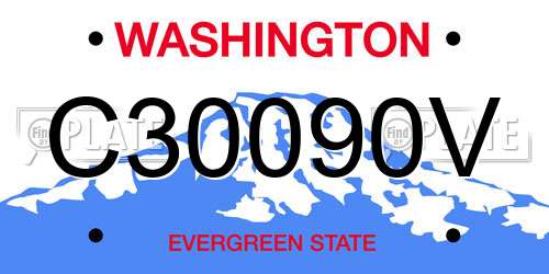 C30090V Washington License Plate