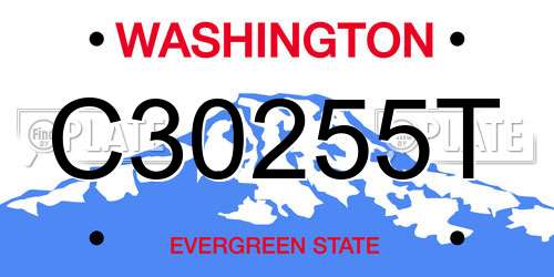 C30255T Washington License Plate