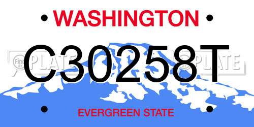C30258T Washington License Plate