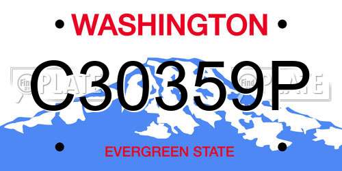 C30359P Washington License Plate