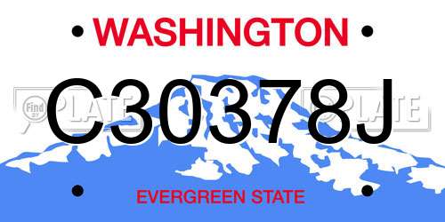 C30378J Washington License Plate