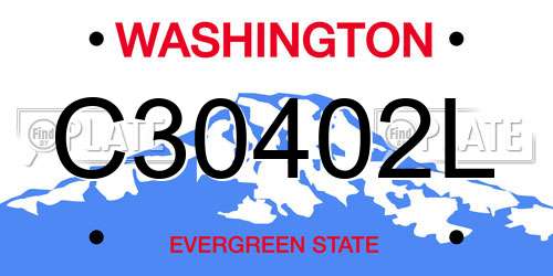 C30402L Washington License Plate