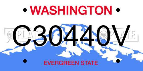 C30440V Washington License Plate