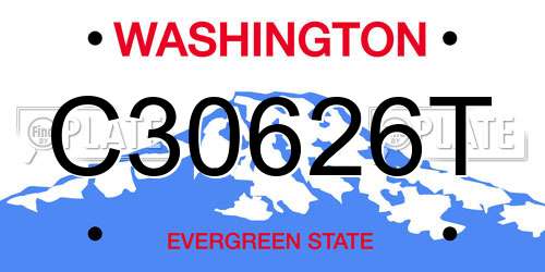 C30626T Washington License Plate