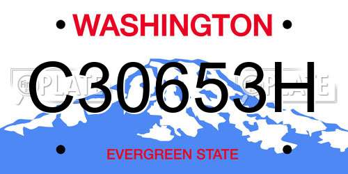 C30653H Washington License Plate