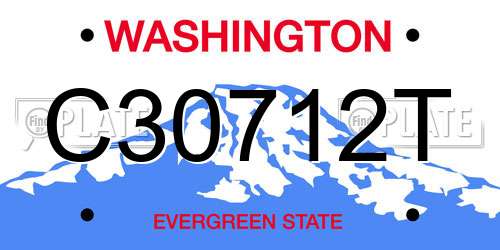 C30712T Washington License Plate