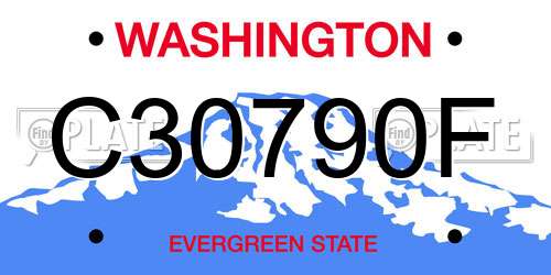 C30790F Washington License Plate