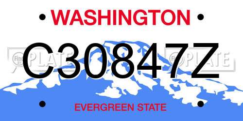 C30847Z Washington License Plate