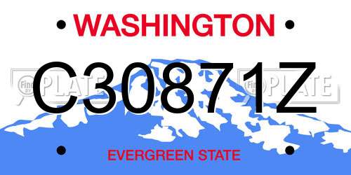 C30871Z Washington License Plate
