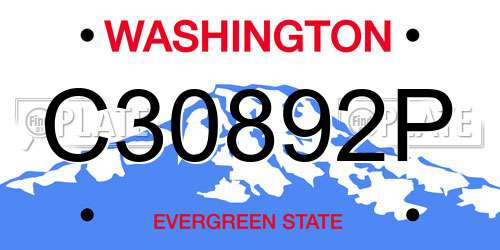 C30892P Washington License Plate