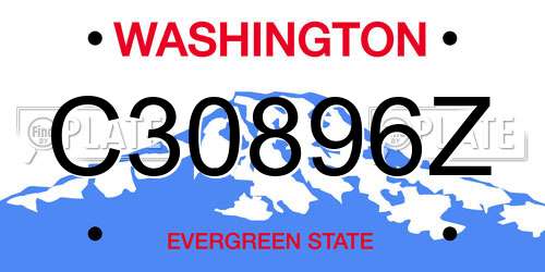 C30896Z Washington License Plate
