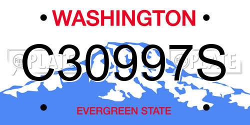 C30997S Washington License Plate