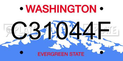 C31044F Washington License Plate