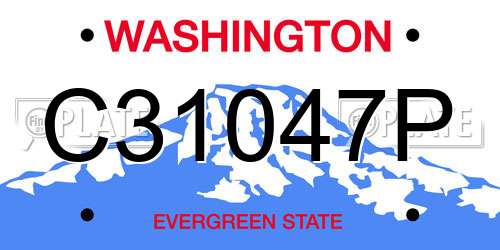 C31047P Washington License Plate