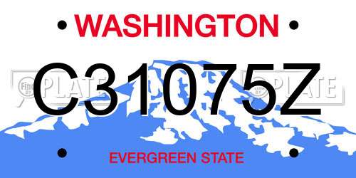 C31075Z Washington License Plate