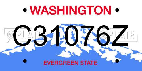 C31076Z Washington License Plate
