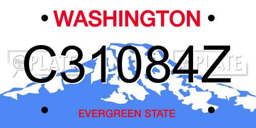 C31084Z Washington License Plate