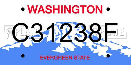 C31238F Washington License Plate