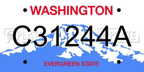C31244A Washington License Plate