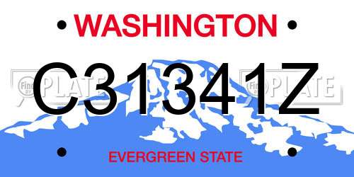 C31341Z Washington License Plate