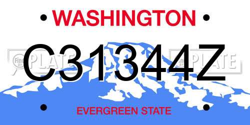 C31344Z Washington License Plate