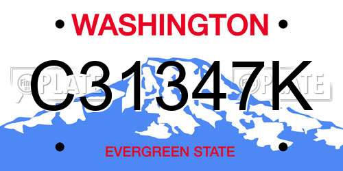 C31347K Washington License Plate