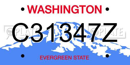 C31347Z Washington License Plate