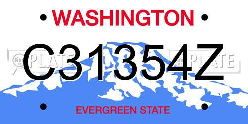C31354Z Washington License Plate