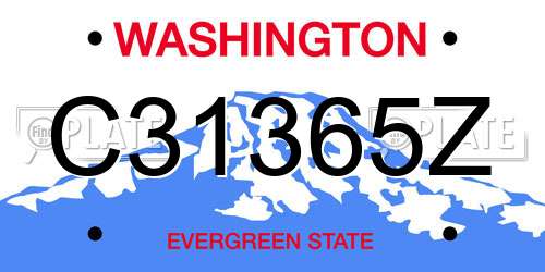C31365Z Washington License Plate