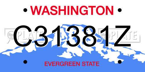 C31381Z Washington License Plate