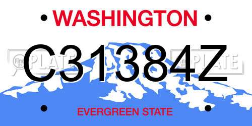 C31384Z Washington License Plate