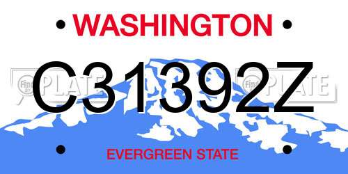 C31392Z Washington License Plate