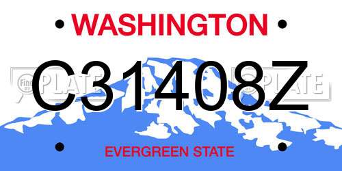 C31408Z Washington License Plate